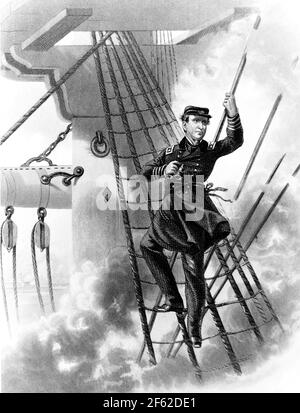 Bataille de Mobile Bay, amiral Farragut, 1864 Banque D'Images