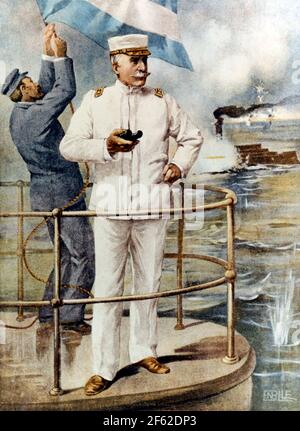Bataille de la baie de Manille, Commodore Dewey, 1898 Banque D'Images