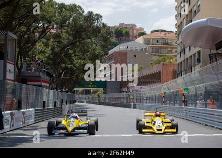 JABOUILLE Jean Pierre F1 RS01 / PROST Alain (fra) Renault F1 RE40 ambiance pendant le Championnat du monde de Formule 1 2017, Grand Prix de Monaco du 24 au 28 mai à Monaco - photo Frédéric le Floc'h / DPPI Banque D'Images