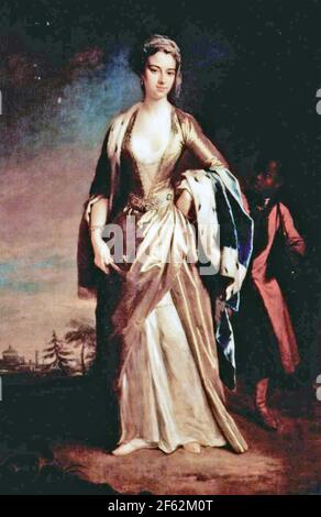 LADY MARY WORTLEY MONTAGU (1689-1762) poète et écrivain anglais, principalement Son expérience en tant que femme de l'ambassadeur britannique dans le Empire ottoman.peinture par Jonathan Richardson le plus jeune en 1725 Banque D'Images