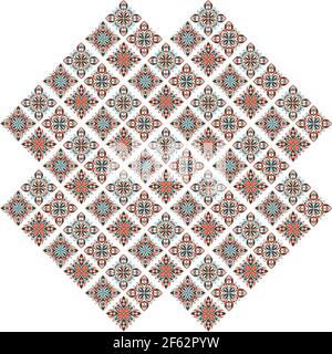 Motif tribal de mandala, contour de style dessiné à la main Illustration de Vecteur
