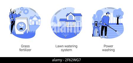 Services de jardinage concept abstrait illustrations vectorielles. Illustration de Vecteur