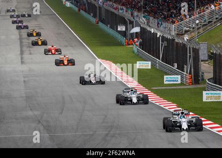 PROMENADE lance (CAN) Williams f1 Mercedes FW40, MASSA Felipe (BRA) Williams f1 Mercedes FW40, action pendant le championnat du monde de Formule 1 FIA 2017, Grand Prix de Malaisie, à Sepang du 28 septembre au 1er octobre - photo Florent Gooden / DPPI Banque D'Images