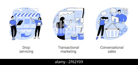 Illustrations vectorielles de concepts abstraits de marketing et de vente. Illustration de Vecteur