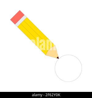 Crayon jaune dessin cercle parfait Illustration isolée Illustration de Vecteur