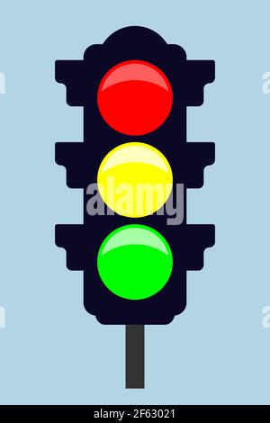 Feu de circulation - icône vectorielle. Style plat. Illustration vectorielle Illustration de Vecteur