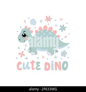 Image d'un dinosaure mignon de dessin animé - dino mignon Illustration de Vecteur