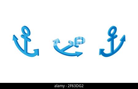 Icône de vecteur d'ancrage définie dans le style isométrique. Symbole d'ancrage isolé sur fond blanc Vector EPS 10 Illustration de Vecteur