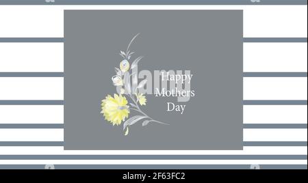 Carte de voeux à motif « Happy Mothers Day » avec fleurs d'aquarelle. Arrière-plan floral des fêtes. Pro Vector. Banque D'Images