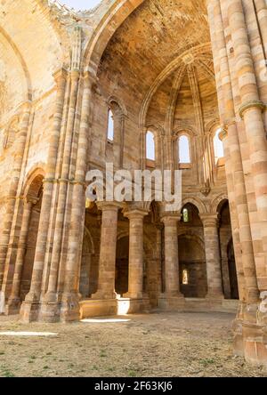 Abbaye de Moreruela. Ruines du monastère cistercien du XIIe siècle de Santa María de Moreruela, à Granja de Moreruela, Zamora. Espagne. Europe. Banque D'Images