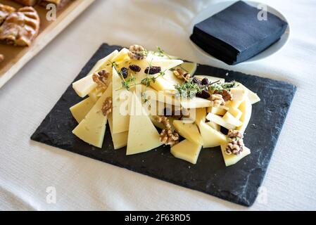 dégustation de fromages pour un service de restauration de mariage Banque D'Images