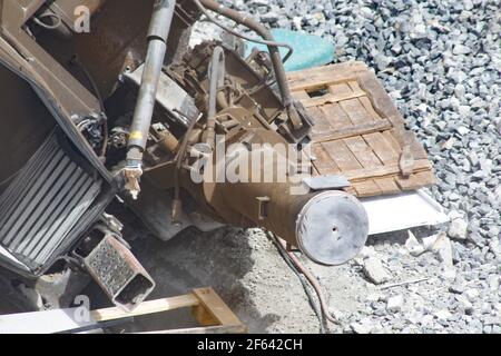 Saint-Jacques-de-Compostelle, Espagne.accident de train d'Alvia sur la courbe d'Angrois, à l'entrée de Saint-Jacques-de-Compostelle causant la mort de 80 personnes Banque D'Images