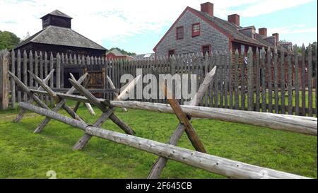 Ancien monument fort Western, ancien avant-poste colonial britannique sur la rivière Kennebec, construit en 1754 pendant la guerre des Français et des Indiens, Augusta, MOI Banque D'Images