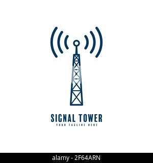 logo de la tour de signalisation silhouette vectorielle isolée sur fond blanc Illustration de Vecteur