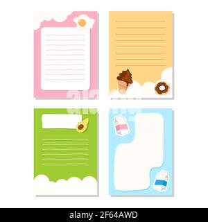 feuille de papier colorée et mignonne pour enfant isolée sur fond blanc. Conception plate Illustration de Vecteur