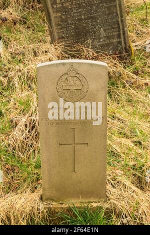 Tombe de guerre du Commonwealth à la chapelle méthodiste New Row Wesleyan, Blackburn. Banque D'Images