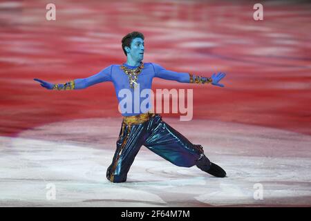 Morisi KVITELASHVILI GEO, lors du Gala d'exposition aux Championnats du monde de patinage artistique 2021 de l'UIP au Globe Ericsson, le 28 mars 2021 à Stockholm, Suède. (Photo de Raniero Corbelletti/AFLO) Banque D'Images