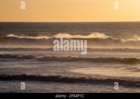 La plage de Carcans, près de Lacanau, sur la côte atlantique française Banque D'Images