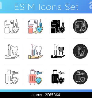 Icônes d'assurance et de protection Illustration de Vecteur