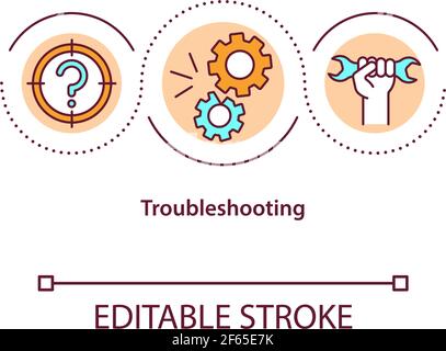 Icône de concept de dépannage Illustration de Vecteur