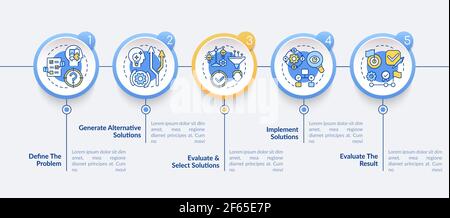 Modèle d'infographie sur les étapes de résolution des problèmes Illustration de Vecteur