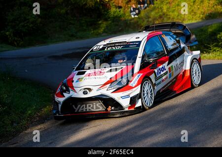 11 HANNINEN Juho ( fin) LINDSTROM Kaj ( fin ) Yaris WRC Toyota Gazoo Racing WRT Toyota action pendant le Championnat du monde de voitures de rallye WRC 2017, Tour de Corse rallye du 6 au 9 avril à Ajaccio, France - photo Florent Gooden / DPPI Banque D'Images