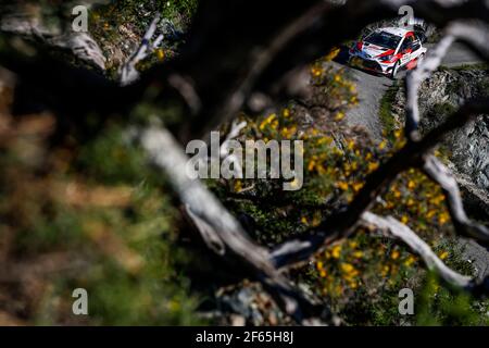 11 HANNINEN Juho ( fin) LINDSTROM Kaj ( fin ) Yaris WRC Toyota Gazoo Racing WRT Toyota action pendant le Championnat du monde de voitures de rallye WRC 2017, Tour de Corse rallye du 6 au 9 avril à Ajaccio, France - photo Florent Gooden / DPPI Banque D'Images