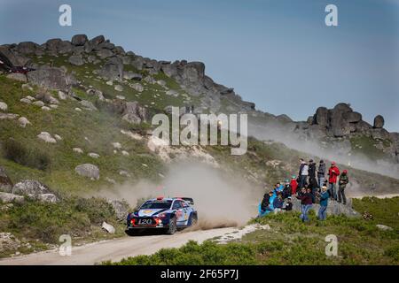 06 Dani Sordo (ESP) Marc Marti (ESP) Hyundai I20 coupé WRC Hyundai Motorsport action du constructeur pendant le Championnat du monde de voitures de rallye WRC 2017, Rally Portugal du 18 au 21 mai, à Matosinhos - photo François Flamand / DPPI Banque D'Images