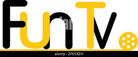 Fun TV film bande logo Design Vector icône Symbol Watch Vintage Illustration de Vecteur