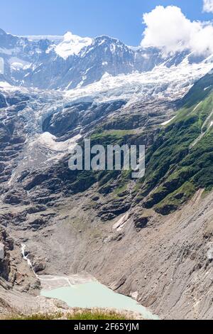 Magnifique paysage de montagnes suisses, glacier et glacier lac.nature fond.panorama suisse. Banque D'Images