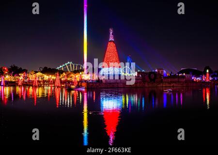 Orlando, Floride. 27 novembre 2020. Vue panoramique sur les arbres de Noël de SeaWorld. (57) Banque D'Images