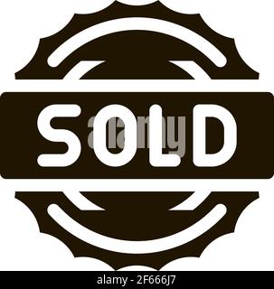 Mark Sold Icon Vector Glyph Illustration Illustration de Vecteur