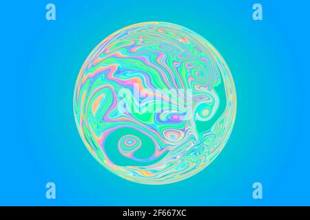 fond bleu dégradé avec sphère abstraite multicolore. image 3d, rendu 3d Banque D'Images
