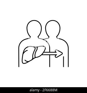 Icône de la ligne de couleur de greffe du foie. Organe donneur. Pictogramme pour page Web, application mobile, Promo. Élément de conception UI UX GUI. Contour modifiable. Illustration de Vecteur