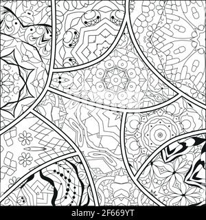 Textures vectorielles pour livre de coloriage. Décoration artistique peinte à la main. Illustration de Vecteur