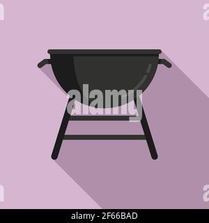Icône brazier de cuisine, style plat Illustration de Vecteur