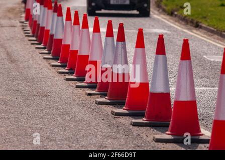 Cônes de trafic de suite. Banque D'Images