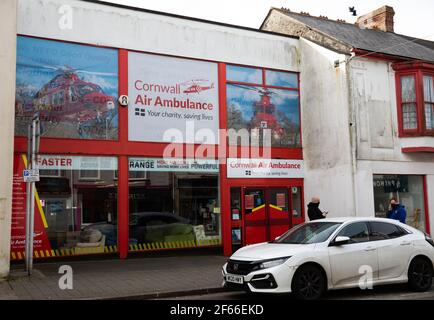 Boutique caritative Cornwall Air Ambulance à Camborne, Cornwall, Royaume-Uni Banque D'Images