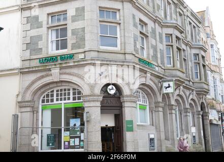 Lloyds Bank à Camborne, Cornwall, Royaume-Uni Banque D'Images