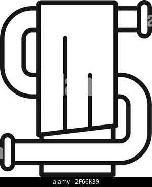 Sèche-serviettes, l'icône de style contour Illustration de Vecteur