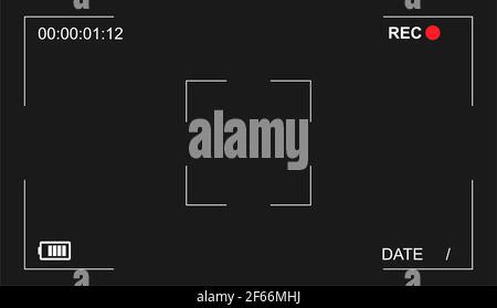 Icône de superposition du viseur vidéo. Modèle vectoriel de cadre de caméra moderne . Illustration de Vecteur