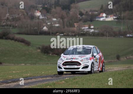 43 CIAMIN Nicolas DELAHAYE Thibault Ford Fiesta action lors du championnat de rallye français 2017, Rallye du Touquet du 16 au 18 mars au Touquet, France - photo Gregory Lenormand / DPPI Banque D'Images
