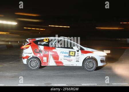 43 CIAMIN Nicolas DELAHAYE Thibault Ford Fiesta action lors du championnat de rallye français 2017, Rallye du Touquet du 16 au 18 mars au Touquet, France - photo Gregory Lenormand / DPPI Banque D'Images