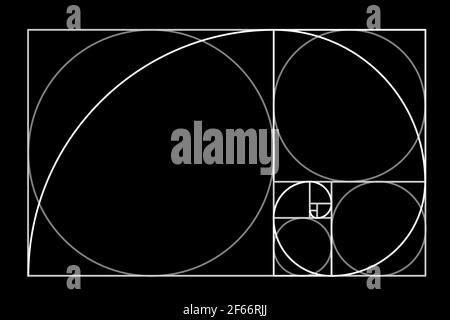 Design minimaliste. Rapport d'or. Formes géométriques. Cercles en proportion d'or. Design futuriste. Logo. Icône vecteur . Illustration de Vecteur