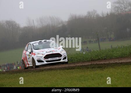 43 CIAMIN Nicolas DELAHAYE Thibault Ford Fiesta action lors du championnat de rallye français 2017, Rallye du Touquet du 16 au 18 mars au Touquet, France - photo Gregory Lenormand / DPPI Banque D'Images