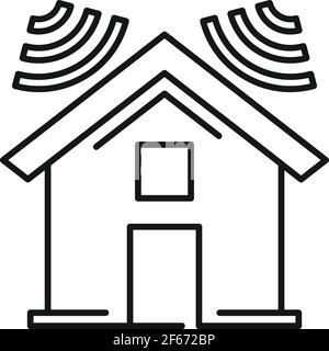 Insonorisation maison icône de toit, style contour Illustration de Vecteur