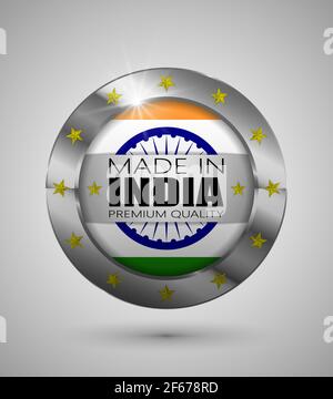 Illustration du vecteur EPS10. Bouton réaliste. Fabriqué en Inde, qualité supérieure. Parfait pour toutes les utilisations. Illustration de Vecteur