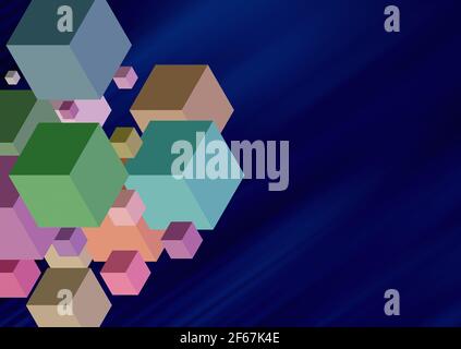 cubes abstraits avec espace de copie. illustration 3d Banque D'Images