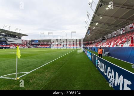 Budapest, Hongrie. 30 mars 2021. Le Bozsik Stadion est prêt pour le match de l'UEFA EURO U-21 entre l'Allemagne et la Roumanie à Budapest. (Crédit photo : Gonzales photo/Alamy Live News Banque D'Images