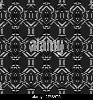 Décoration sans couture. Arrière-plan moderne noir et blanc ondulé. Motif géométrique moderne Banque D'Images